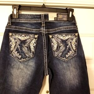 Grace in LA Embellished Denim Skinny Jean's, size 28